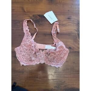 Hanro Moments 1467 Underwire Bra Size 32D Sweet Pepper Pink NWT $160